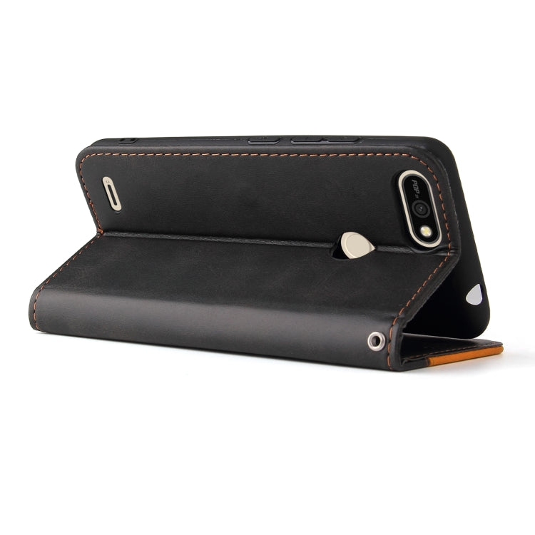 Business Stitching-Color Horizontal Flip PU Leather Case with Holder & Card Slots & Photo Frame For Tecno Pop 2 F / Pop 2 Power / Itel P13 B1F