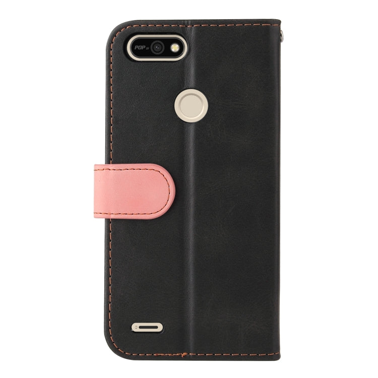 Business Stitching-Color Horizontal Flip PU Leather Case with Holder & Card Slots & Photo Frame For Tecno Pop 2 F / Pop 2 Power / Itel P13 B1F