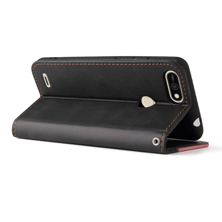 Business Stitching-Color Horizontal Flip PU Leather Case with Holder & Card Slots & Photo Frame For Tecno Pop 2 F / Pop 2 Power / Itel P13 B1F