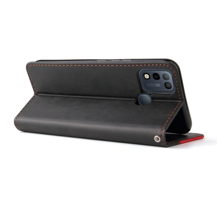 Business Stitching-Color Horizontal Flip PU Leather Case with Holder & Card Slots & Photo Frame For Infinix Smart 5 / Hot 10 Lite / X657