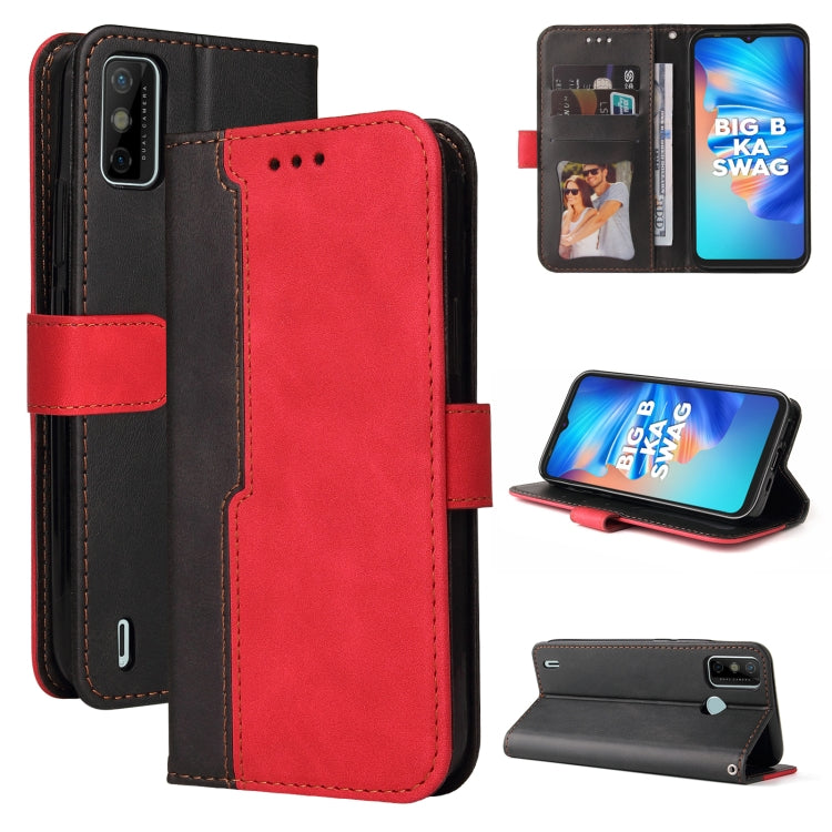 Business Stitching-Color Horizontal Flip PU Leather Case with Holder & Card Slots & Photo Frame For Tecno Spark 6 Go