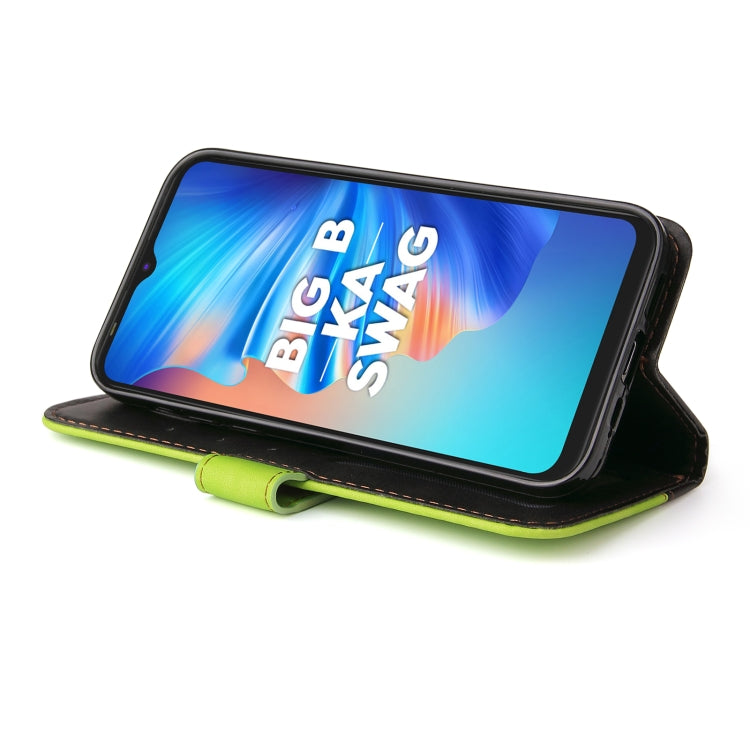 Business Stitching-Color Horizontal Flip PU Leather Case with Holder & Card Slots & Photo Frame For Tecno Spark 6 Go