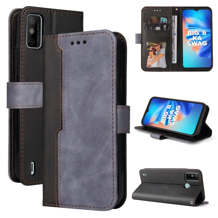 Business Stitching-Color Horizontal Flip PU Leather Case with Holder & Card Slots & Photo Frame For Tecno Spark 6 Go