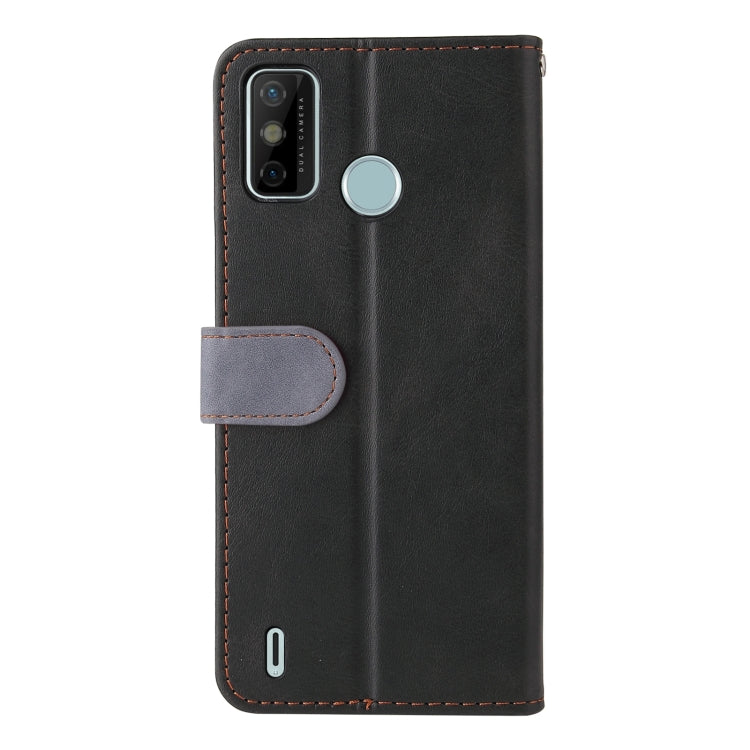 Business Stitching-Color Horizontal Flip PU Leather Case with Holder & Card Slots & Photo Frame For Tecno Spark 6 Go