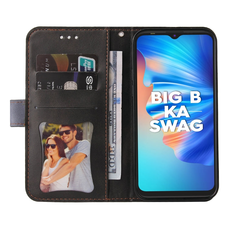 Business Stitching-Color Horizontal Flip PU Leather Case with Holder & Card Slots & Photo Frame For Tecno Spark 6 Go