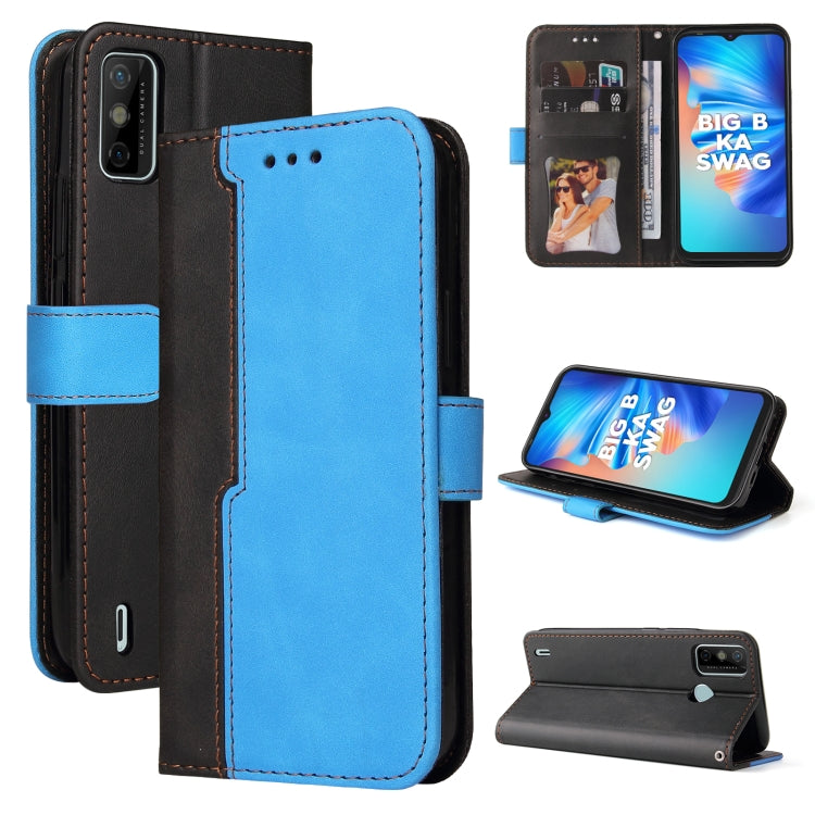 Business Stitching-Color Horizontal Flip PU Leather Case with Holder & Card Slots & Photo Frame For Tecno Spark 6 Go