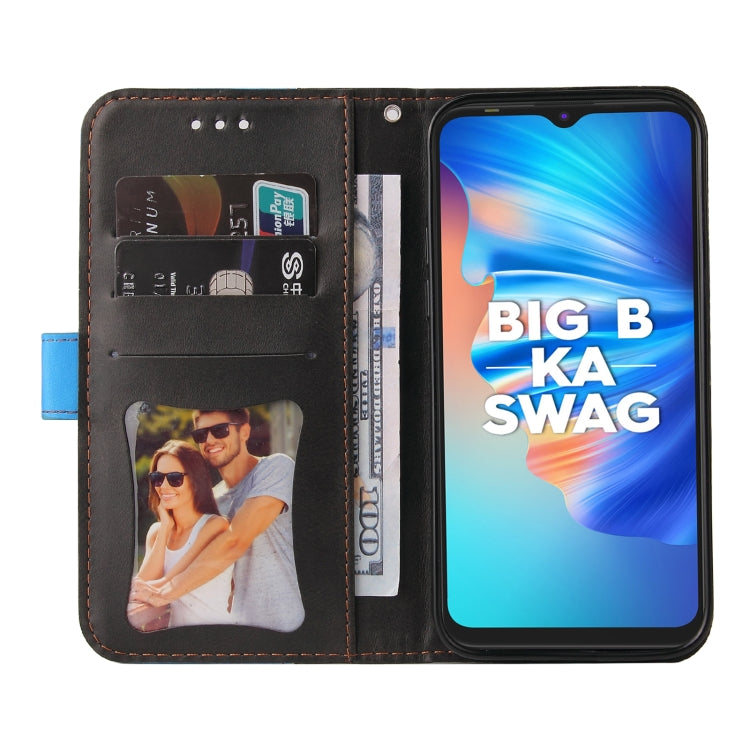 Business Stitching-Color Horizontal Flip PU Leather Case with Holder & Card Slots & Photo Frame For Tecno Spark 6 Go