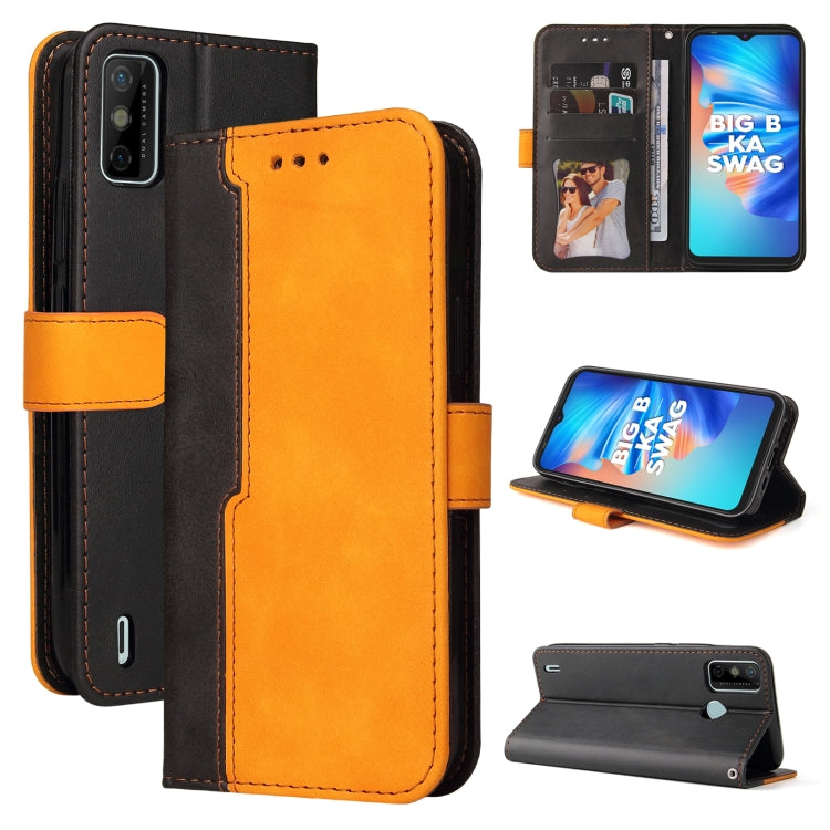 Business Stitching-Color Horizontal Flip PU Leather Case with Holder & Card Slots & Photo Frame For Tecno Spark 6 Go