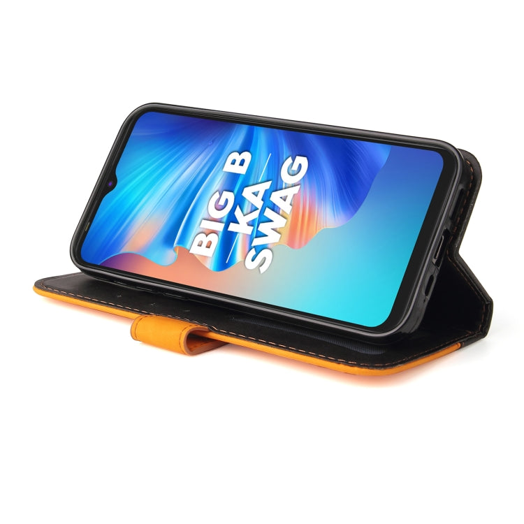 Business Stitching-Color Horizontal Flip PU Leather Case with Holder & Card Slots & Photo Frame For Tecno Spark 6 Go