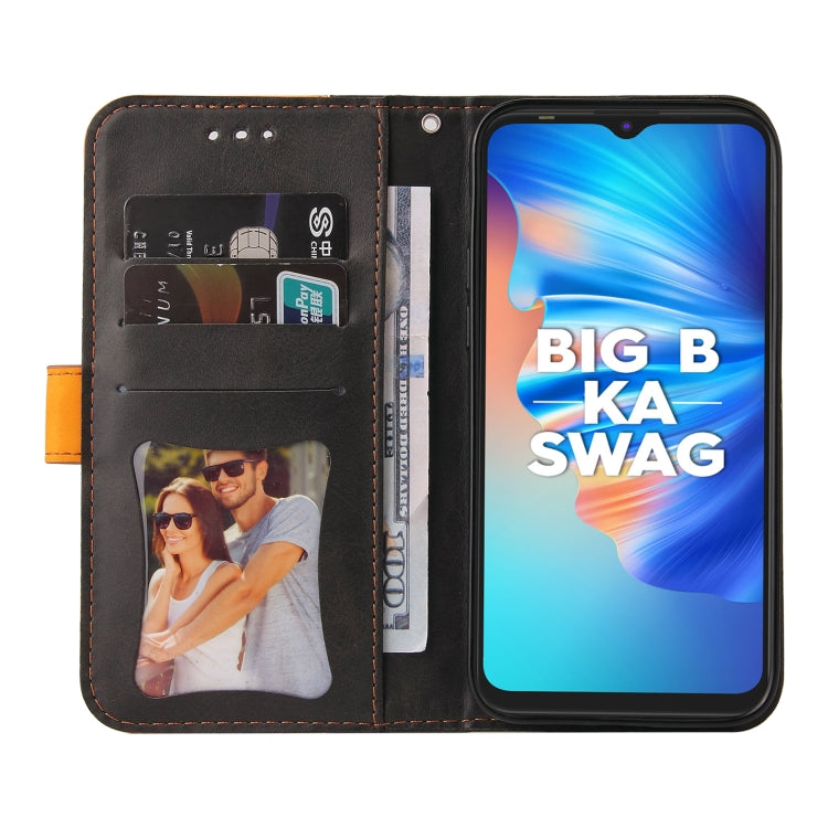 Business Stitching-Color Horizontal Flip PU Leather Case with Holder & Card Slots & Photo Frame For Tecno Spark 6 Go