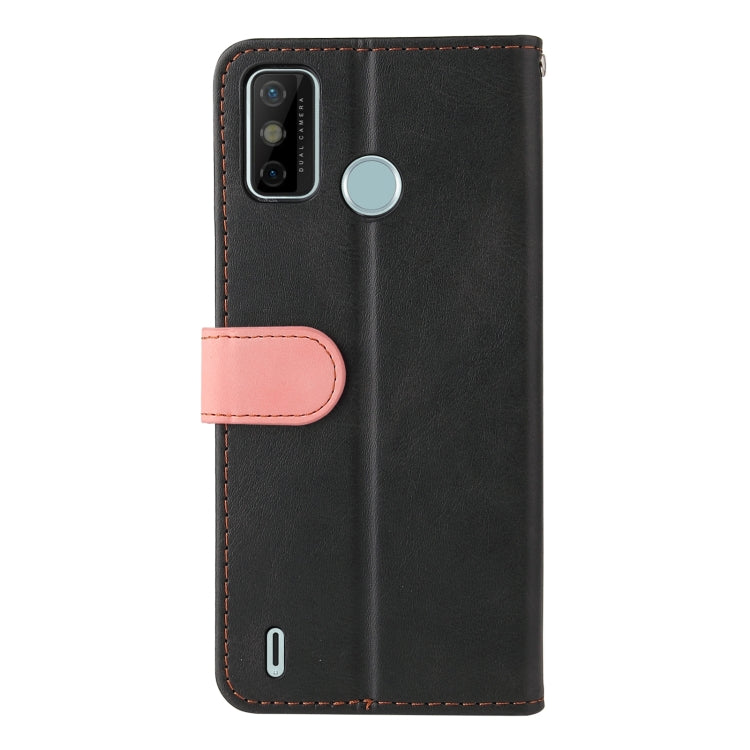Business Stitching-Color Horizontal Flip PU Leather Case with Holder & Card Slots & Photo Frame For Tecno Spark 6 Go