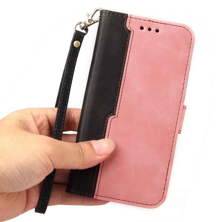 Business Stitching-Color Horizontal Flip PU Leather Case with Holder & Card Slots & Photo Frame For Tecno Spark 6 Go