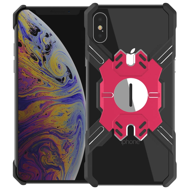 For iPhone XS Max Hero Series Anti-fall Wear-resistant Metal Protective Case with Bracket