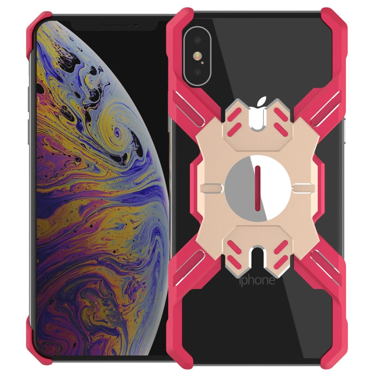 For iPhone XS Max Hero Series Anti-fall Wear-resistant Metal Protective Case with Bracket