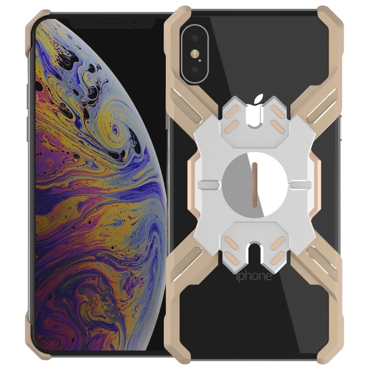 For iPhone XS Max Hero Series Anti-fall Wear-resistant Metal Protective Case with Bracket