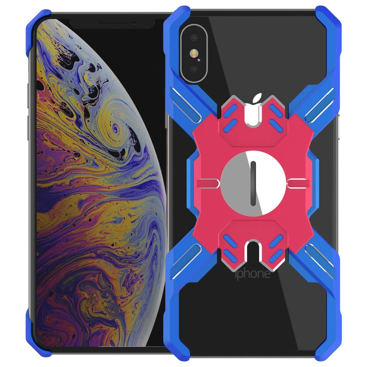 For iPhone XS Max Hero Series Anti-fall Wear-resistant Metal Protective Case with Bracket