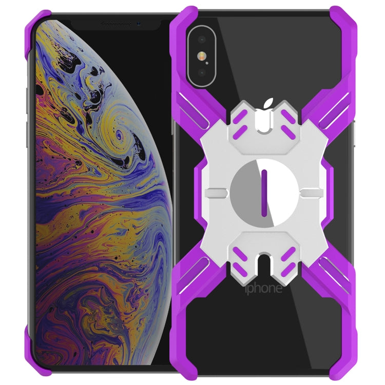 For iPhone XS Max Hero Series Anti-fall Wear-resistant Metal Protective Case with Bracket