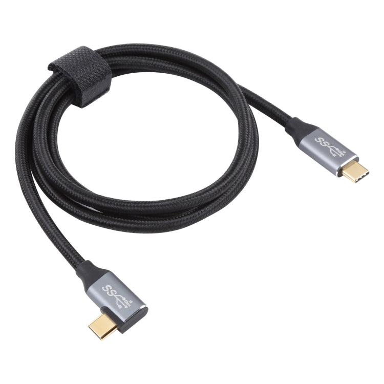 USB-C / Type-C Male to USB-C / Type-C Elbow Transmission Data Cable, Cable Length:1m