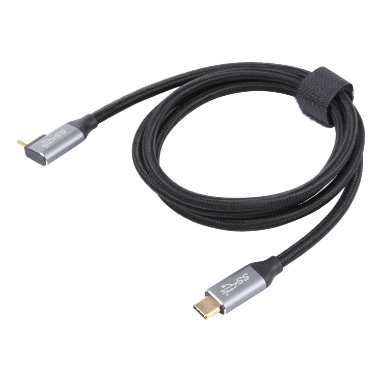 USB-C / Type-C Male to USB-C / Type-C Elbow Transmission Data Cable, Cable Length:1.5m