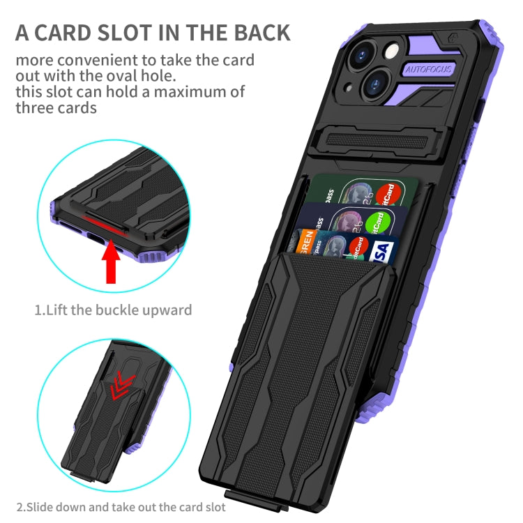 For iPhone 13 mini Kickstand Armor Card Wallet Phone Case