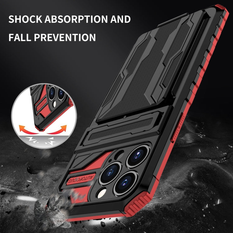 For iPhone 13 Pro Max Kickstand Armor Card Wallet Phone Case