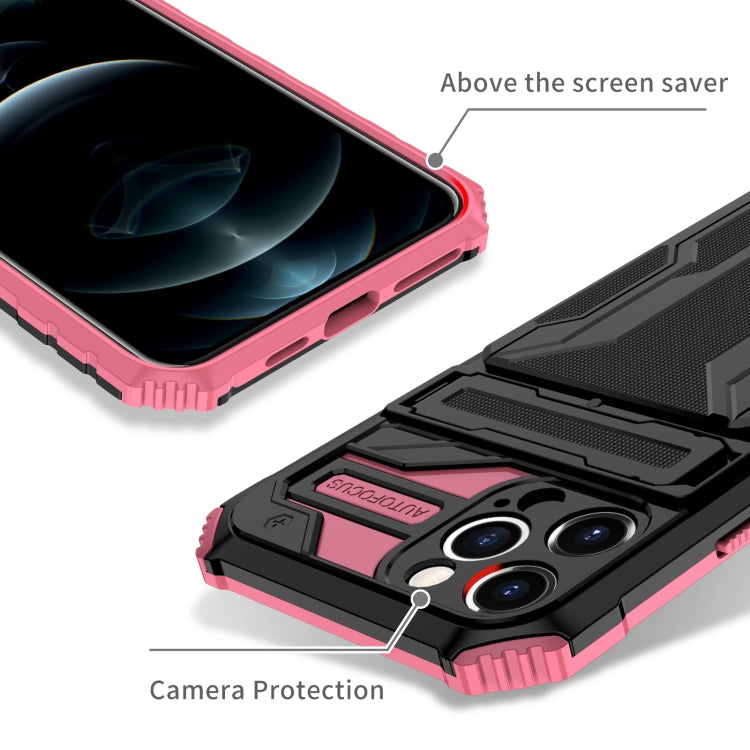 For iPhone 12 Pro Max Kickstand Armor Card Wallet Phone Case