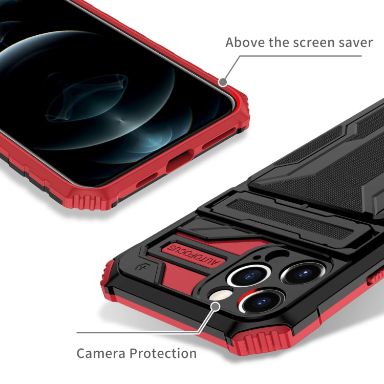 For iPhone 12 Pro Max Kickstand Armor Card Wallet Phone Case