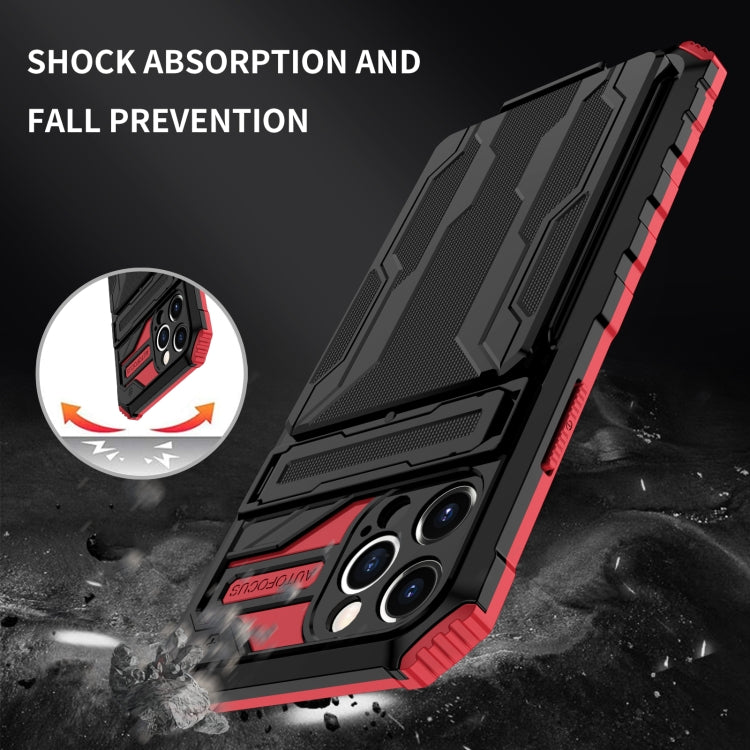 For iPhone 12 Pro Max Kickstand Armor Card Wallet Phone Case