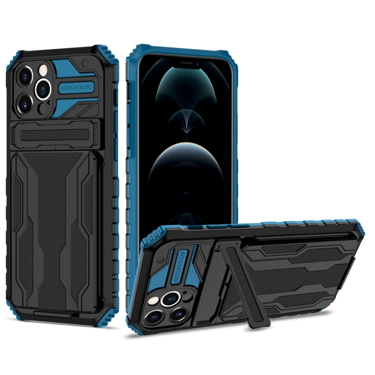 For iPhone 12 Pro Max Kickstand Armor Card Wallet Phone Case