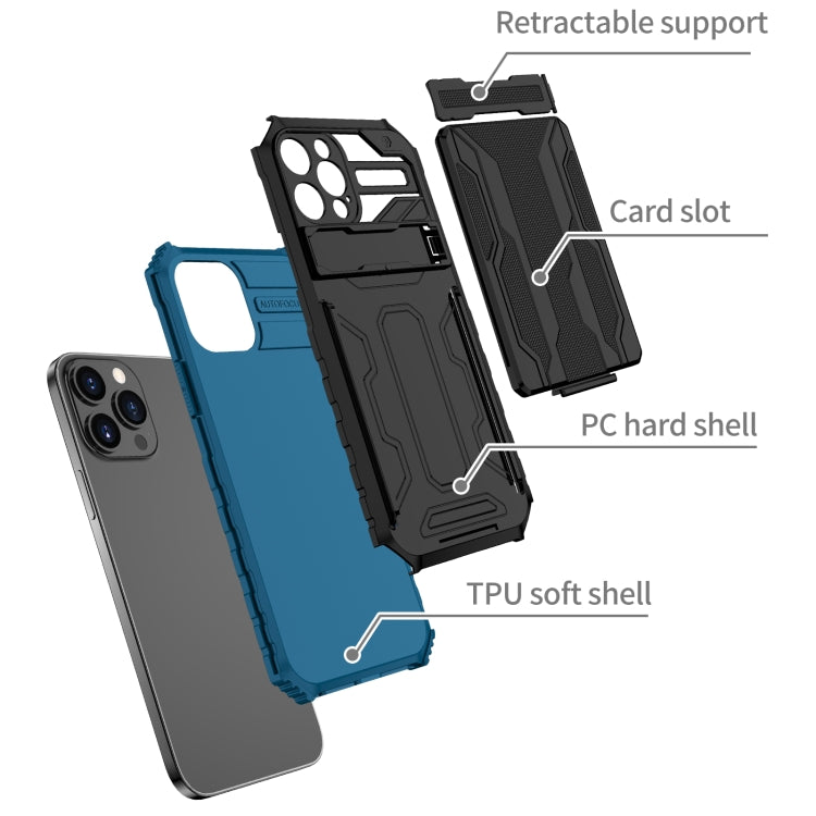 For iPhone 12 Pro Max Kickstand Armor Card Wallet Phone Case