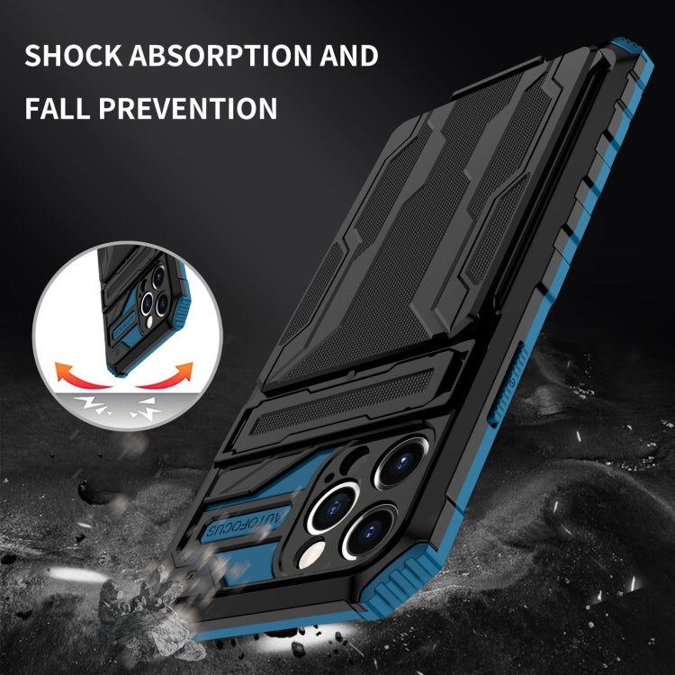 For iPhone 12 Pro Max Kickstand Armor Card Wallet Phone Case