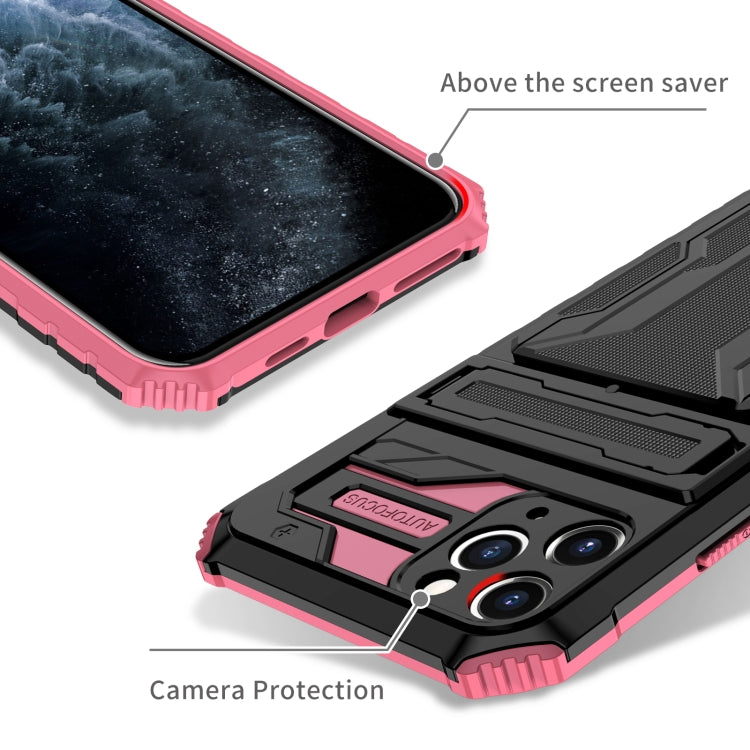 For iPhone 11 Pro Max Kickstand Armor Card Wallet Phone Case