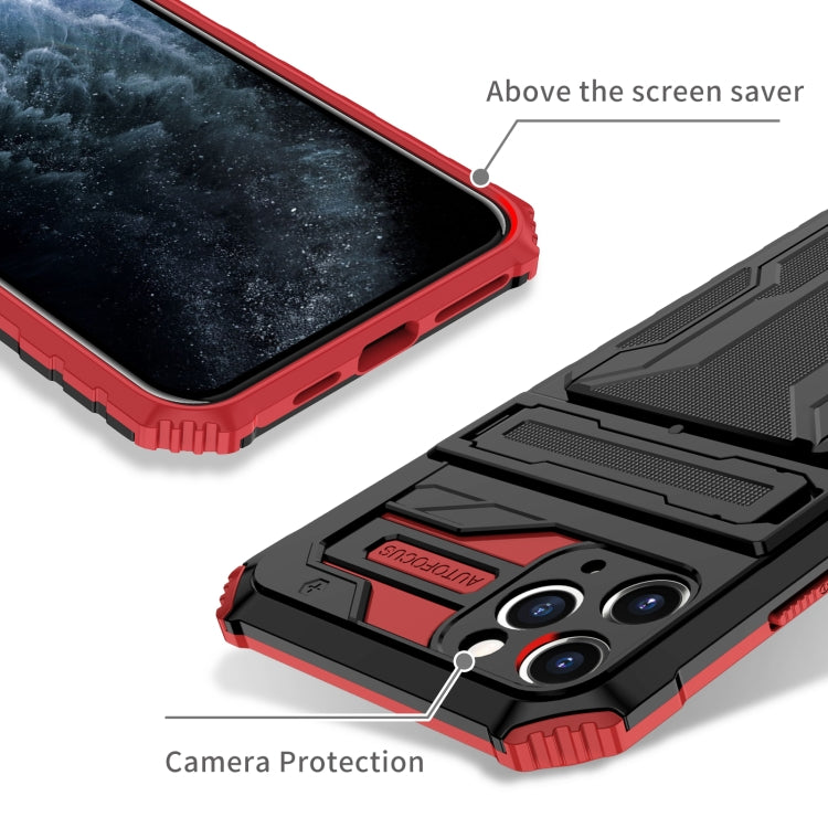 For iPhone 11 Pro Max Kickstand Armor Card Wallet Phone Case