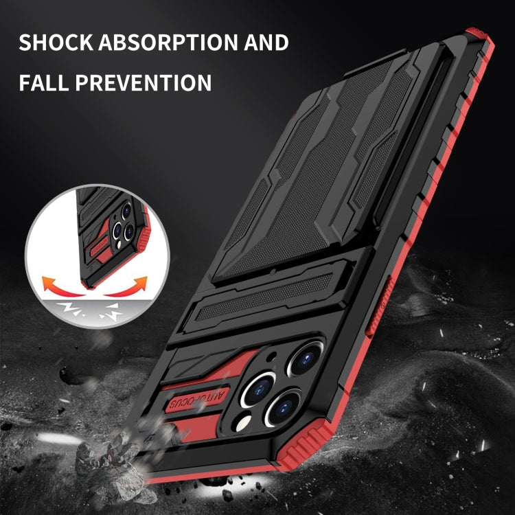 For iPhone 11 Pro Max Kickstand Armor Card Wallet Phone Case