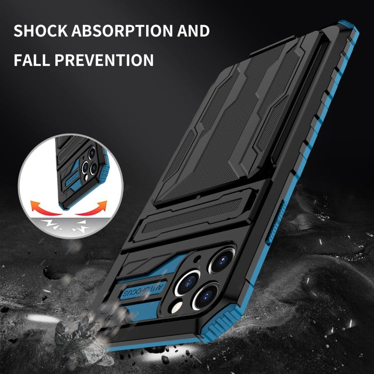 For iPhone 11 Pro Max Kickstand Armor Card Wallet Phone Case