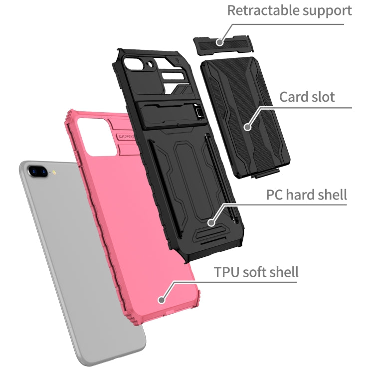 For iPhone SE 2022 / SE 2020 / 8 / 7 Kickstand Armor Card Wallet Phone Case