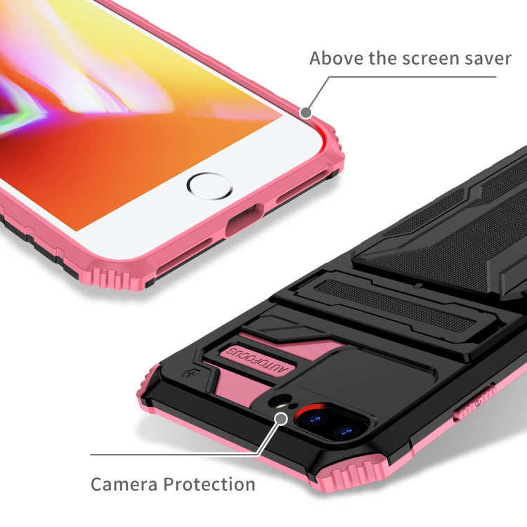 For iPhone SE 2022 / SE 2020 / 8 / 7 Kickstand Armor Card Wallet Phone Case