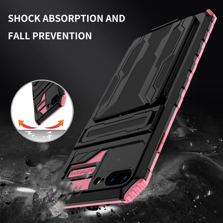 For iPhone SE 2022 / SE 2020 / 8 / 7 Kickstand Armor Card Wallet Phone Case