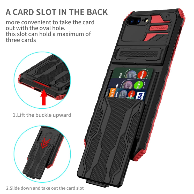 For iPhone SE 2022 / SE 2020 / 8 / 7 Kickstand Armor Card Wallet Phone Case