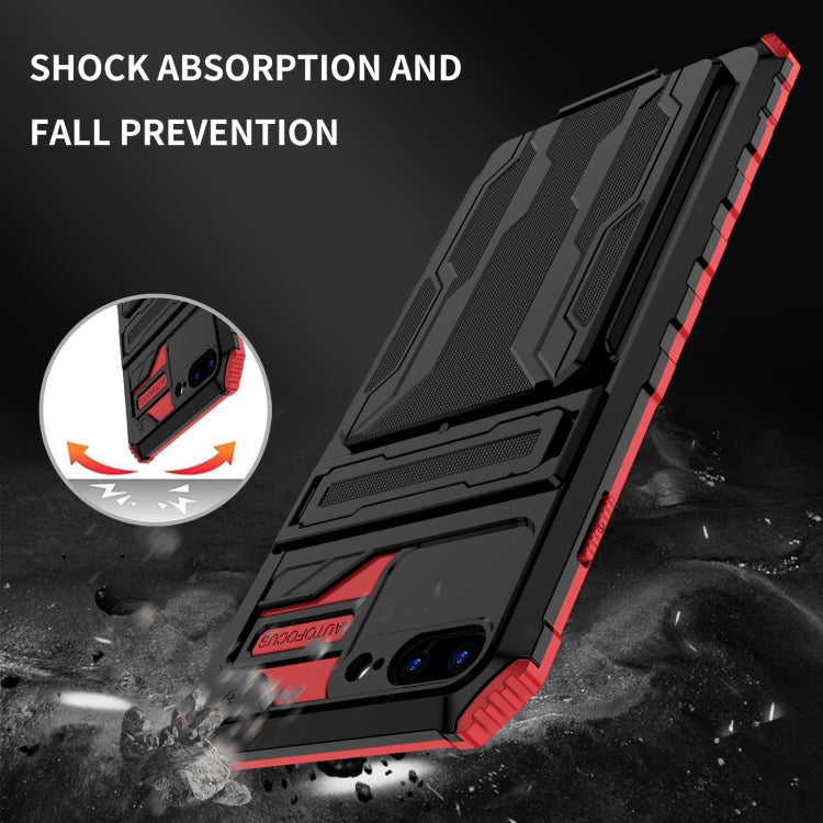For iPhone SE 2022 / SE 2020 / 8 / 7 Kickstand Armor Card Wallet Phone Case