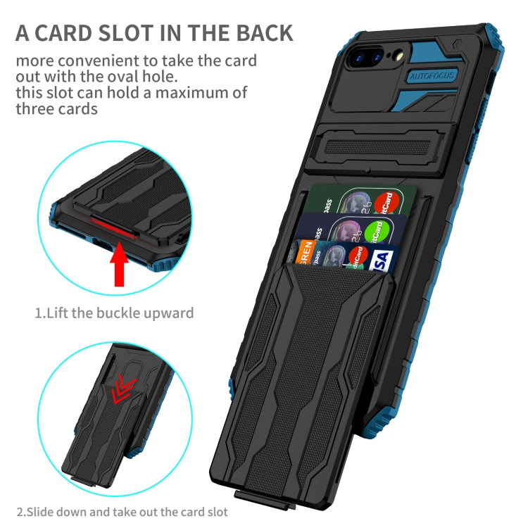 For iPhone SE 2022 / SE 2020 / 8 / 7 Kickstand Armor Card Wallet Phone Case