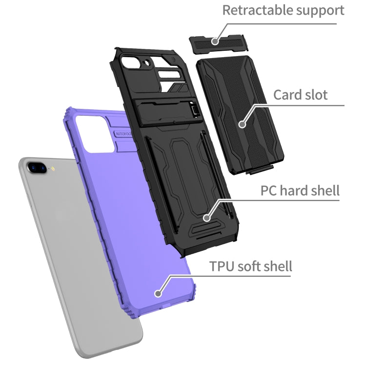 For iPhone SE 2022 / SE 2020 / 8 / 7 Kickstand Armor Card Wallet Phone Case