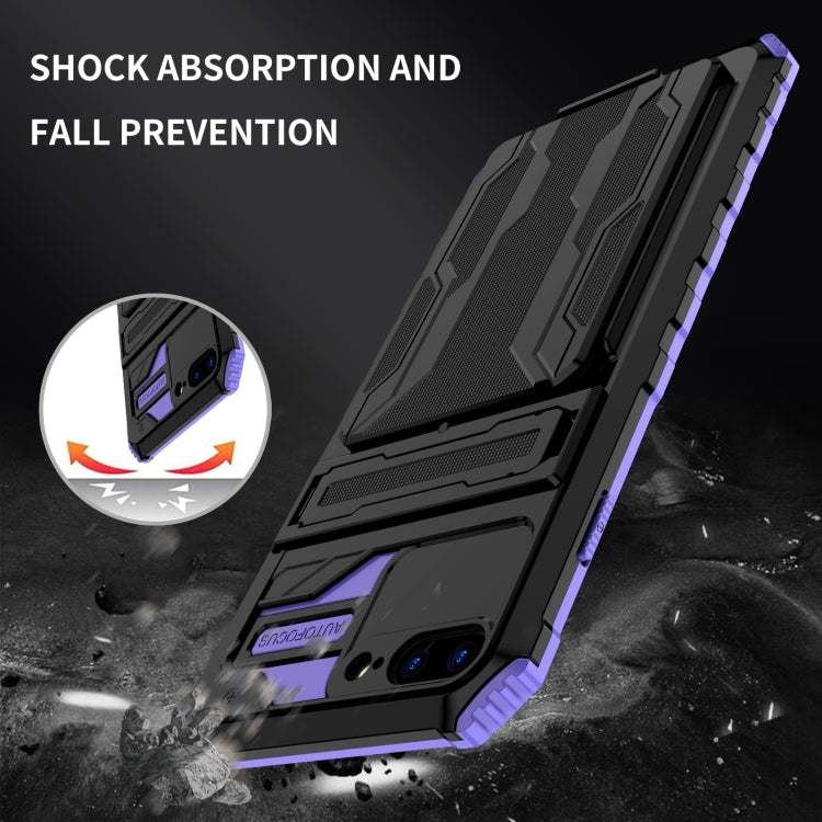 For iPhone SE 2022 / SE 2020 / 8 / 7 Kickstand Armor Card Wallet Phone Case