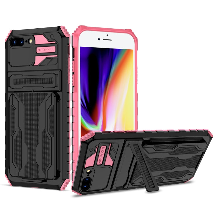 Kickstand Armor Card Wallet Phone Case For iPhone 8 Plus / 7 Plus