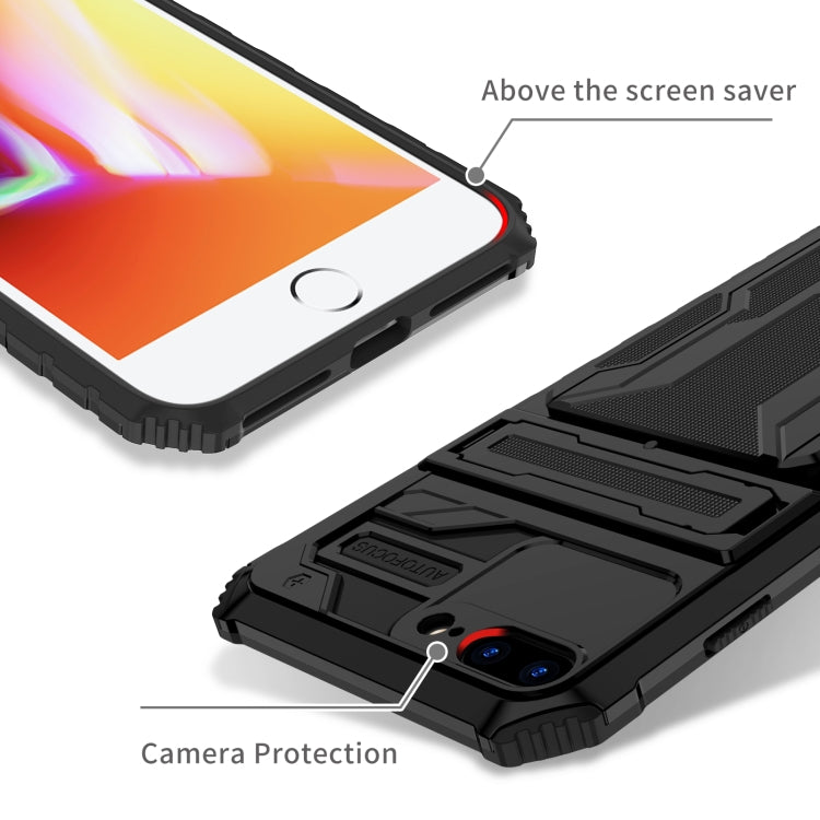 Kickstand Armor Card Wallet Phone Case For iPhone 8 Plus / 7 Plus