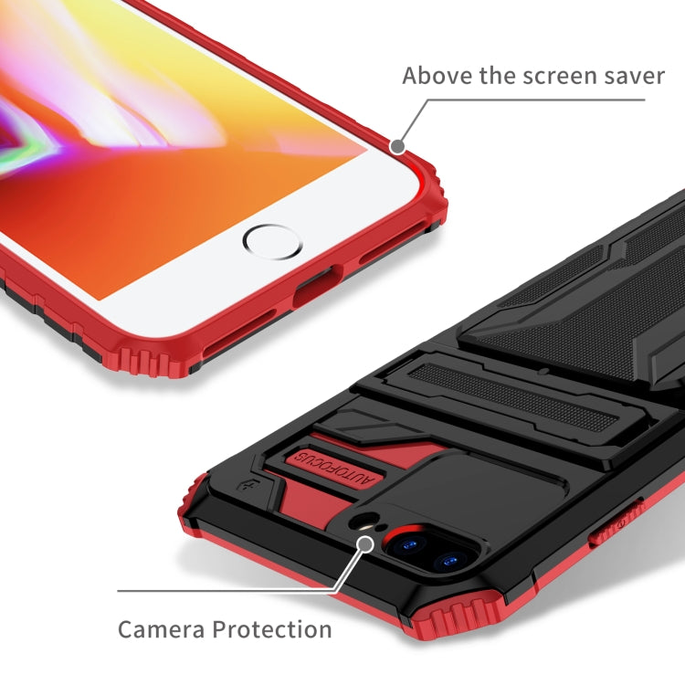 Kickstand Armor Card Wallet Phone Case For iPhone 8 Plus / 7 Plus