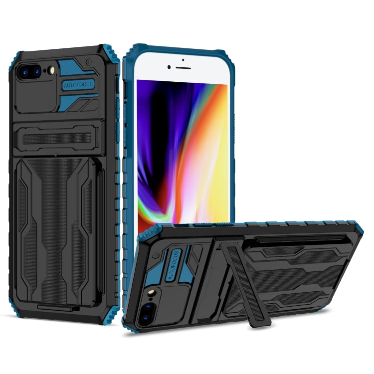 Kickstand Armor Card Wallet Phone Case For iPhone 8 Plus / 7 Plus