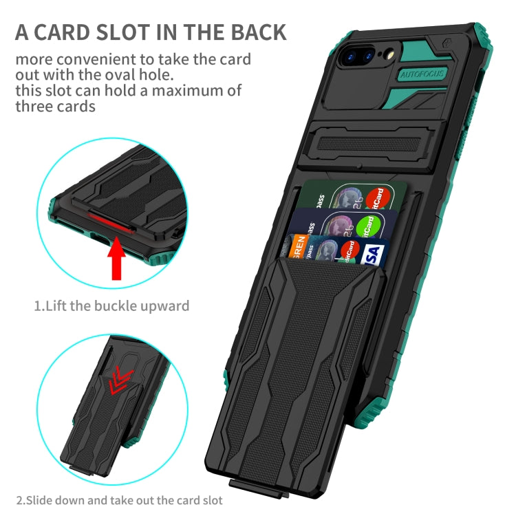 Kickstand Armor Card Wallet Phone Case For iPhone 8 Plus / 7 Plus