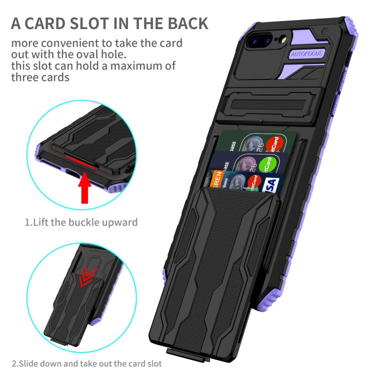 Kickstand Armor Card Wallet Phone Case For iPhone 8 Plus / 7 Plus