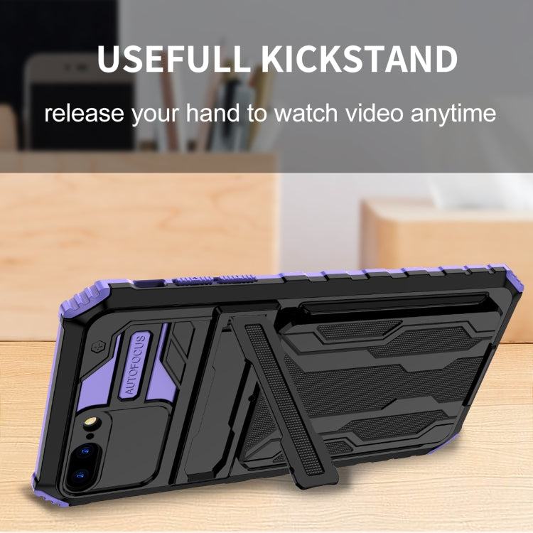 Kickstand Armor Card Wallet Phone Case For iPhone 8 Plus / 7 Plus